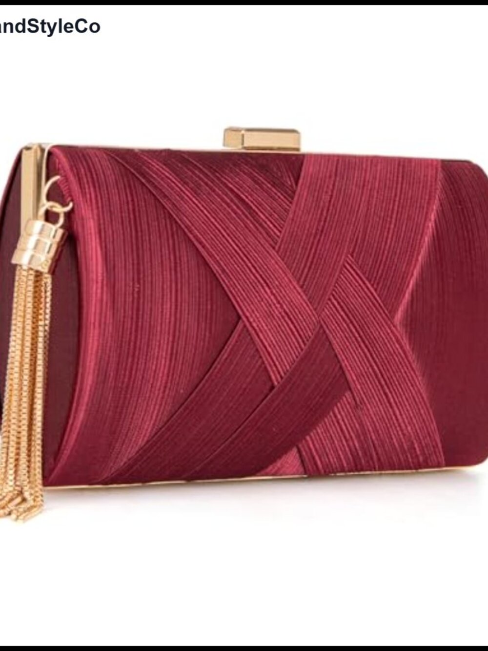 Silk Evening Clutch with Tassel & Chain Straps - Formal Wedding Party Handbag